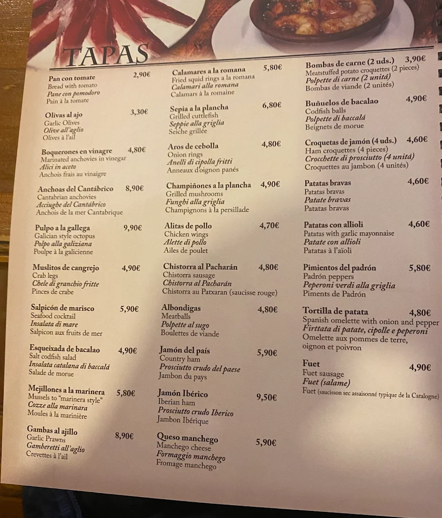 Restaurant Colom menu 9