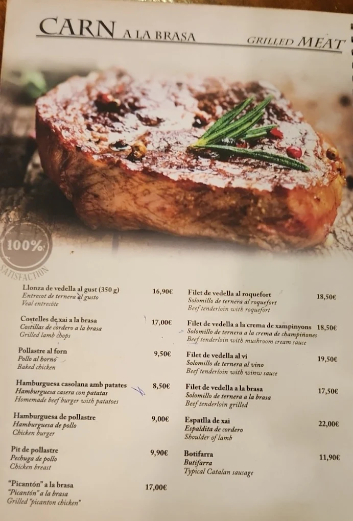 Restaurant Colom menu 2
